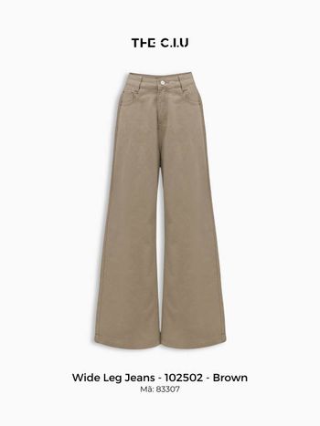 Quần jean nữ ống rộng THE C.I.U, quần denim lưng cao dáng suông basic dễ phối đồ – Wide Leg Jeans – 102502