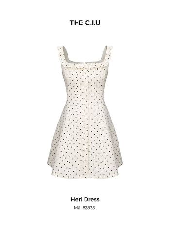 Đầm xòe hai dây tay nhí chấm bi THE C.I.U - Heri Dress