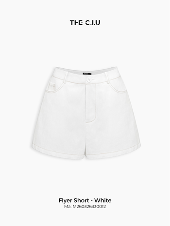 Quần short kaki nữ THE C.I.U, quần short lưng cao ống rộng chất cotton – Flyer Short