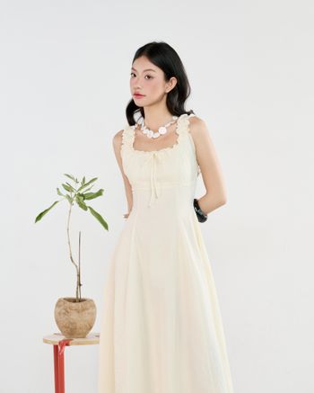 Đầm maxi nữ THE C.I.U, đầm trơn dài dáng xòe nữ tính đi biển – Skye Dress