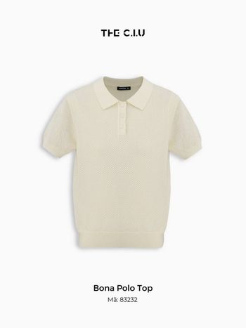 Áo polo nữ dệt kim cổ bẻ THE C.I.U, áo thun tay ngắn chất len mỏng basic dễ phối đồ – Bona Polo Top
