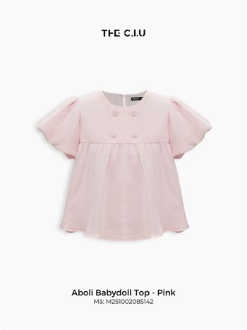 Áo babydoll chất tơ nữ tay phồng THE C.I.U, áo kiểu nữ tay ngắn màu pastel form rộng – Aboli Babydoll Top
