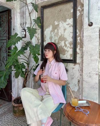 Áo sơ mi sọc tay ngắn phối nơ THE C.I.U - Holly Shirt