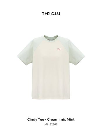 Áo thun raglan tay ngắn thêu chữ THE C.I.U - Cindy Tee
