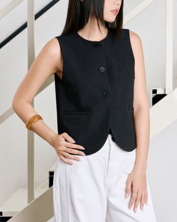 Áo gile nữ THE C.I.U, áo kiểu denim nữ sát nách basic dáng ngắn dễ phối đồ – Ryn Top