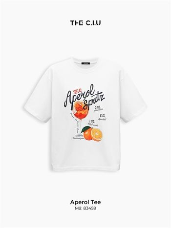Áo thun nữ freesize tay ngắn THE C.I.U, áo phông cotton trắng tay ngắn form rộng in chữ - Aperol Tee