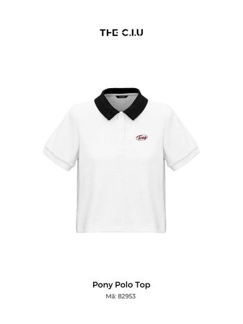 Áo thun tay ngắn cổ polo phối họa tiết thêu THE C.I.U - Pony Polo Top