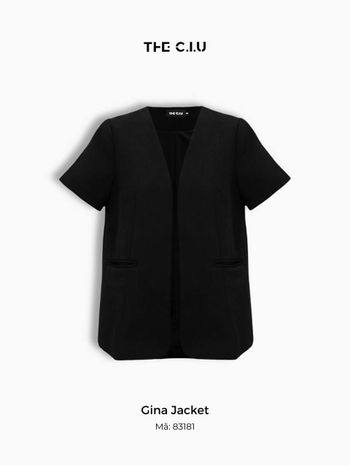 Áo blazer nữ tay ngắn THE C.I.U, áo khoác vest lửng cổ chữ V dáng suông – Gina Jacket