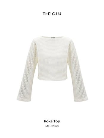 Áo kiểu tay dài cotton đan lưới THE C.I.U - Poka Top