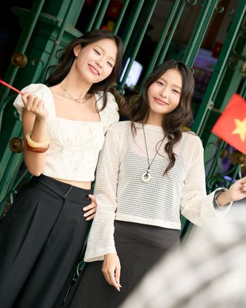 Áo kiểu tay dài cotton đan lưới THE C.I.U - Poka Top