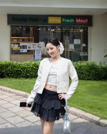 Áo khoác tay dài nút cài phối nơ THE C.I.U - Sandy Jacket