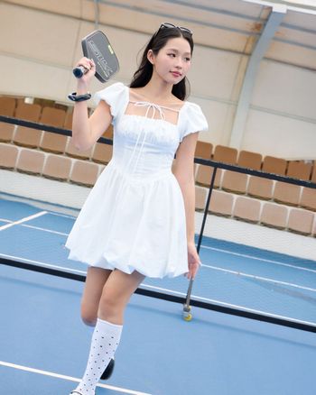 Đầm ngắn dáng xoè bí THE C.I.U, đầm bí nữ tay ngắn nhún ngực - Kiko Dress