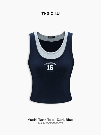 Áo tank top nữ THE C.I.U, áo ba lỗ dáng ôm phối layer 2 lớp in số 16 – Yuchi Tank Top