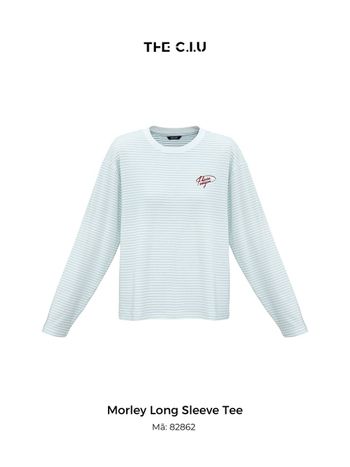 Áo thun tay dài sọc ngang màu pastel thêu hình THE C.I.U - Morley Long Sleeve Tee