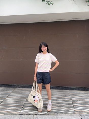 Áo thun len sọc ngang tay ngắn màu pastel THE C.I.U - Demi Top