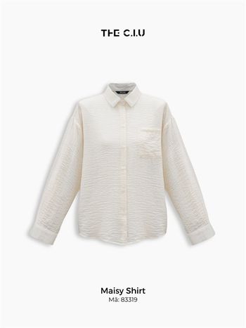 Áo sơ mi nữ dài tay cổ bẻ THE C.I.U, áo chemise kiểu buộc nơ sau chất tơ dáng basic form rộng - Maisy Shirt