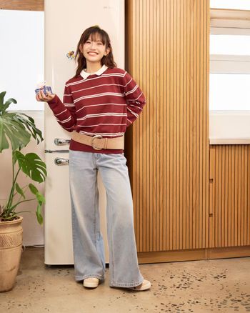 Quần jean ống rộng nữ lưng cao THE C.I.U, quần denim dáng suông basic màu xanh nhạt – Wide Leg Jeans - 102504