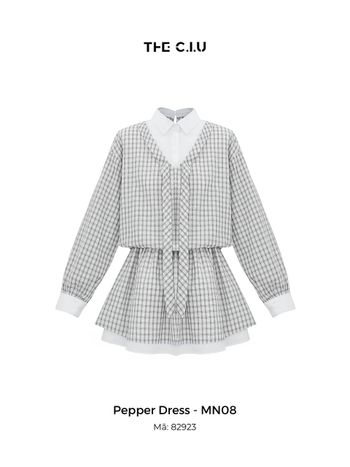 Đầm sơ mi xoè ngắn caro tay dài THE C.I.U - Pepper Dress - MN08