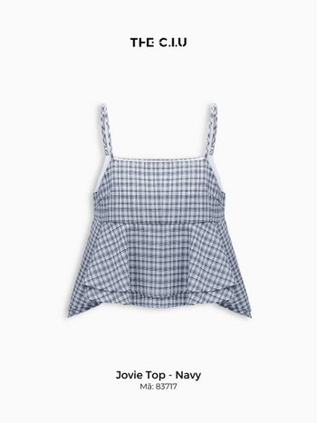 Áo babydoll nữ form lửng 2 dây sọc caro THE C.I.U, áo kiểu dáng xoè trẻ trung dễ phối đồ – Jovie Top