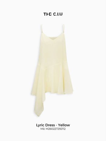 Đầm 2 dây babydoll nữ THE C.I.U, váy cổ V lệch tà chất tơ dáng xòe mềm mại đi biển – Lyric Dress