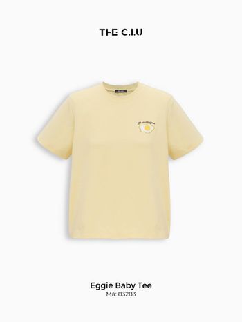 Áo thun nữ babytee in hình THE C.I.U, áo phông freesize tay ngắn cotton màu vàng pastel - Eggie Baby Tee