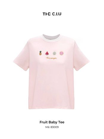 Áo thun nữ babytee freesize THE C.I.U, áo thun cotton thêu hình phong cách Hàn Quốc - Fruit Baby Tee