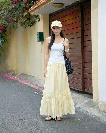Chân váy nữ maxi THE C.I.U, chân váy maxi tầng lưng chun dáng xòe mùa hè – Coco Long Skirt - MN12