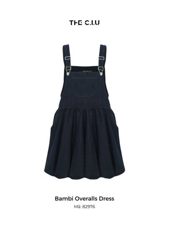 Váy yếm jean ngắn dáng bí THE C.I.U - Bambi Overalls Dress