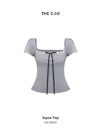 Áo thun phối nơ cổ vuông tay ngắn THE C.I.U - Joyce Top
