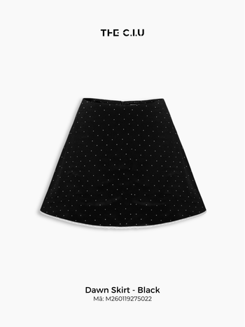 Chân váy lụa chấm bi nữ THE C.I.U, chân váy chữ A ngắn lưng cao – Dawn Skirt