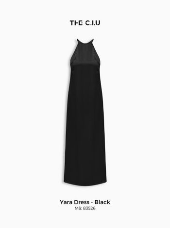 Đầm lụa maxi cổ yếm THE C.I.U, váy dáng dài cổ yếm không tay form suông – Yara Dress