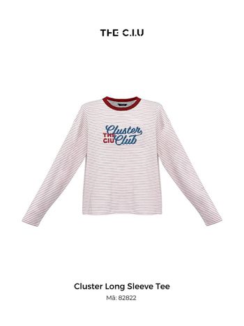 Áo thun nữ tay dài sọc ngang in chữ THE C.I.U - Cluster Long Sleeve Tee