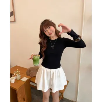 Áo thun trơn tay dài cổ tròn basic THE C.I.U - Dolly Long Sleeve Tee