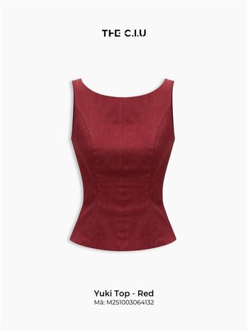 Áo kiểu nữ sát nách cổ V THE C.I.U, áo peplum không tay dáng xòe tôn eo thanh lịch – Yuki Top