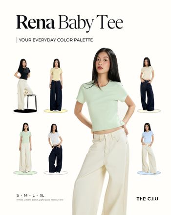 Áo baby tee nữ THE C.I.U, áo thun cotton co giãn form fit tôn dáng - Rena Baby Tee - SG01