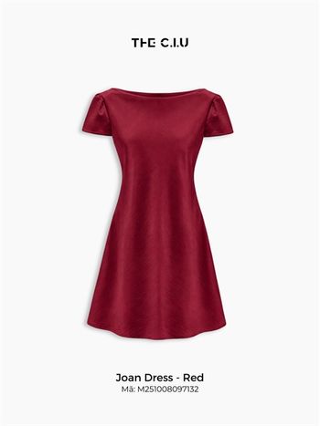 Đầm lụa nữ tay ngắn dáng chữ A cổ đổ THE C.I.U, đầm lụa ngắn form suông basic nhiều màu – Joan Dress