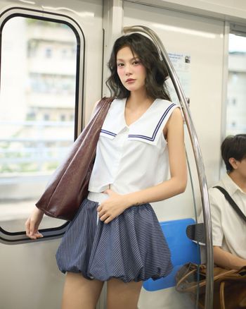 Áo kiểu không tay viền sọc cổ thuỷ thủ THE C.I.U - Hestia Top - C14