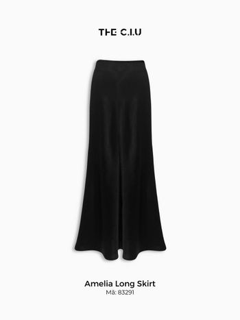 Chân váy dài nữ dáng suông THE C.I.U, váy lụa xéo dài basic xẻ nhẹ tôn dáng thanh lịch – Amelia Long Skirt