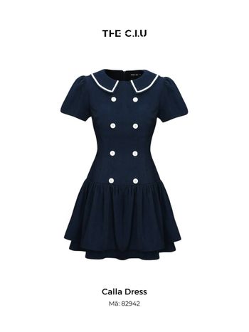 Đầm xòe ngắn tay phồng cổ thủy thủ THE C.I.U - Calla Dress