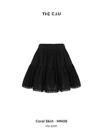 Chân váy ngắn dáng xoè 2 tầng phối ren THE C.I.U - Coral Skirt - MN08