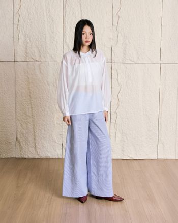 Áo sơ mi voan nữ tay dài THE C.I.U, áo kiểu xuyên thấu thanh lịch nhẹ nhàng – Scarlet Top
