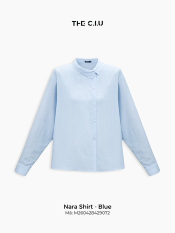 Áo sơ mi nữ tay dài THE C.I.U, áo kiểu nữ cổ lệch form suông thanh lịch – Nara Shirt