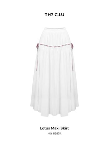Chân váy maxi xòe phối ruy băng THE C.I.U - Lotus Maxi Skirt
