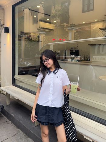 Áo sơ mi tay ngắn phối cổ viền phong cách preppy THE C.I.U - Dulcie Shirt