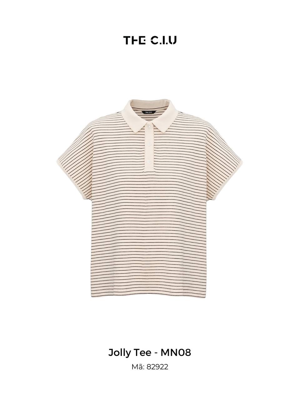 Áo thun polo sọc ngang tay dơi THE C.I.U - Jolly Tee - MN08